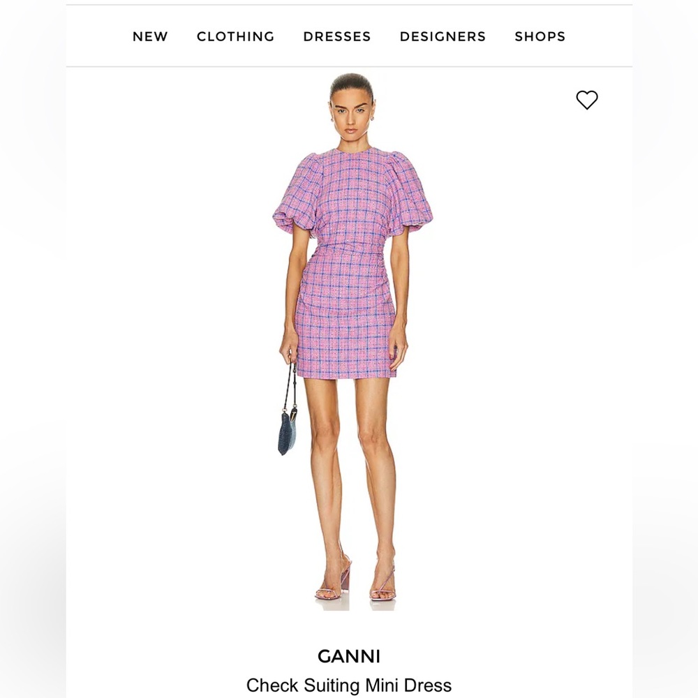 GANNI Check Suiting Mini Dress